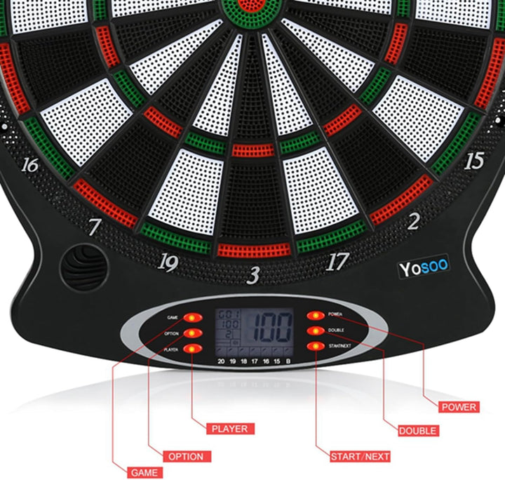 Elektronische Dartpfeile mit 6 Darts, elektronische Dartscheibe, geeignet für Partys und Spielabende