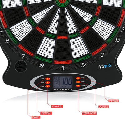 Elektronische Dartpfeile mit 6 Darts, elektronische Dartscheibe, geeignet für Partys und Spielabende