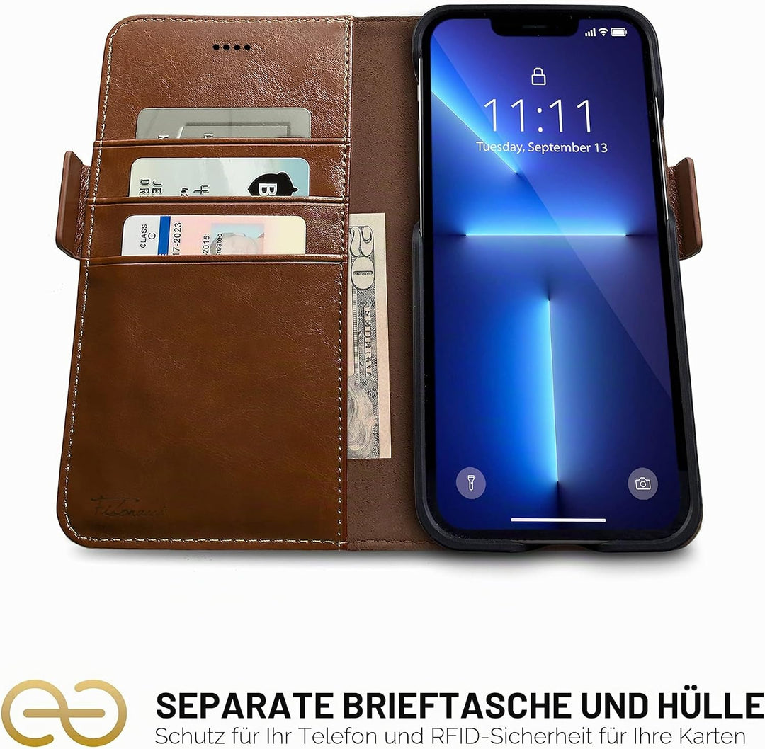 Dreem Fibonacci iPhone 13 Pro Max Brieftaschen-Etui / 2-in-1 stossfestes Etui und abnehmbares Folio