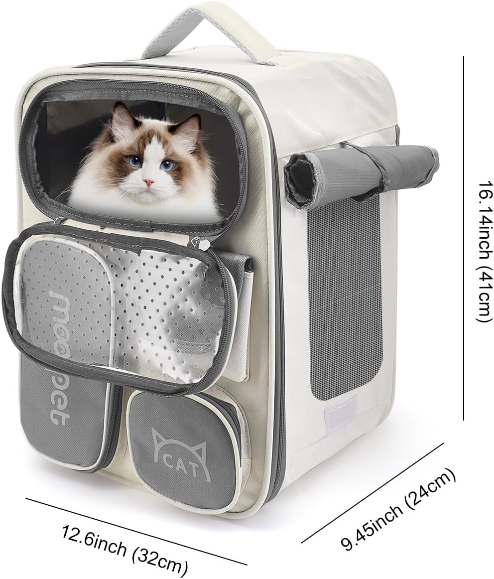 Katzenrucksack Atmungsaktive Hunderucksack Tragbare und Faltbare Katzen Rucksack für Katzen und Klei