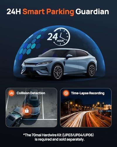 【70mai M800 Dashcam + UP06】 70mai M800 4K Dashcam Auto Vorne & Hinten, STARVIS 2 IMX678 Nachtsicht &