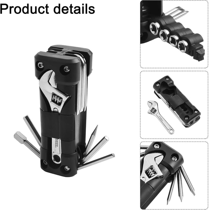 Robustes Motorrad Multi Use Tool Set mit tragbarem Design für Notfälle oder Reisen (Schwarz)