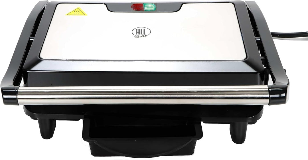 12V Kontaktgrill für LKW, Auto & Wohnmobil – 120W Elektrogrill mit LED-Kontrollleuchten, Tropfschale