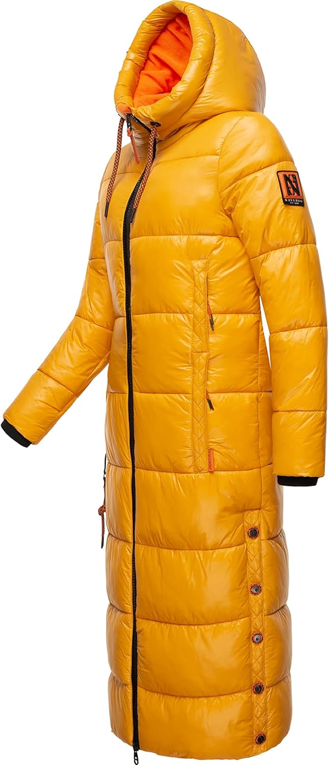 Navahoo Damen Warmer Winter Steppmantel mit Kapuze Schmuseengel XS-XXL XS Gelb, XS Gelb