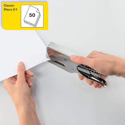 Rapid 5000494 Heftzange K1 (Metall, Heftleistung 50 Blatt, Heftklammerntyp 24) hellgelb mellow yello