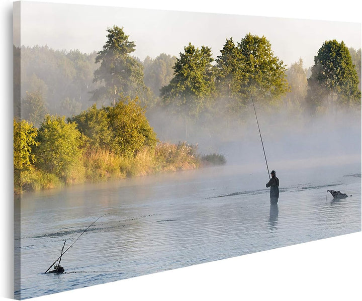 islandburner Bild auf Leinwand Angeln Angeln In Einem See Natur Serie Bilder Wandbilder Poster Leinw