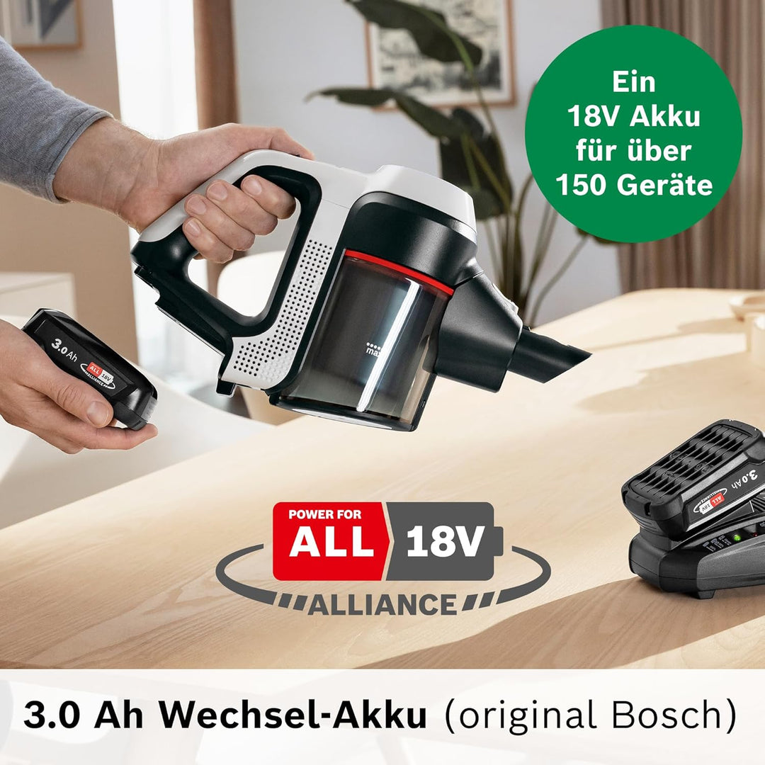 Bosch Wechselakku Power for ALL 18V 3.0Ah BHZUB1830, geeignet für kabellosen Akku-Staubsauger Unlimi