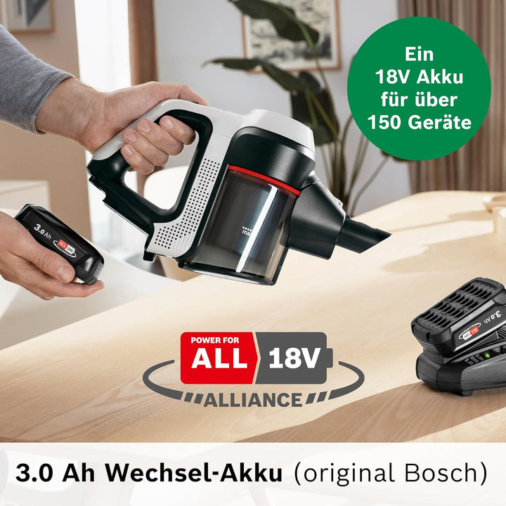 Bosch Wechselakku Power for ALL 18V 3.0Ah BHZUB1830, geeignet für kabellosen Akku-Staubsauger Unlimi