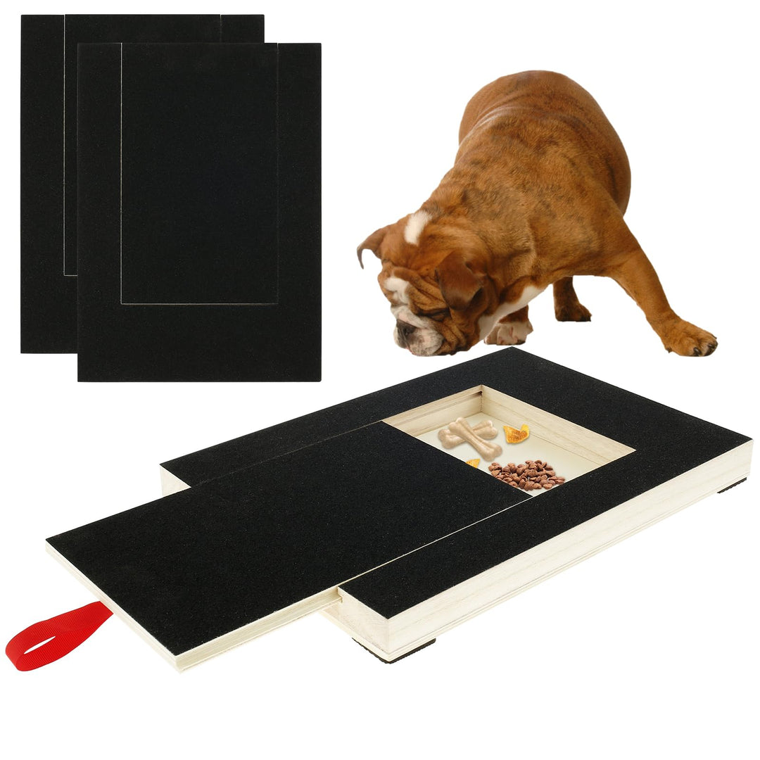 Hunde Krallen Kratzbrett 35x25x3cm Kratzbrett für Hunde mit Leckerli Box Quadrat Stressfrei Dog Nail