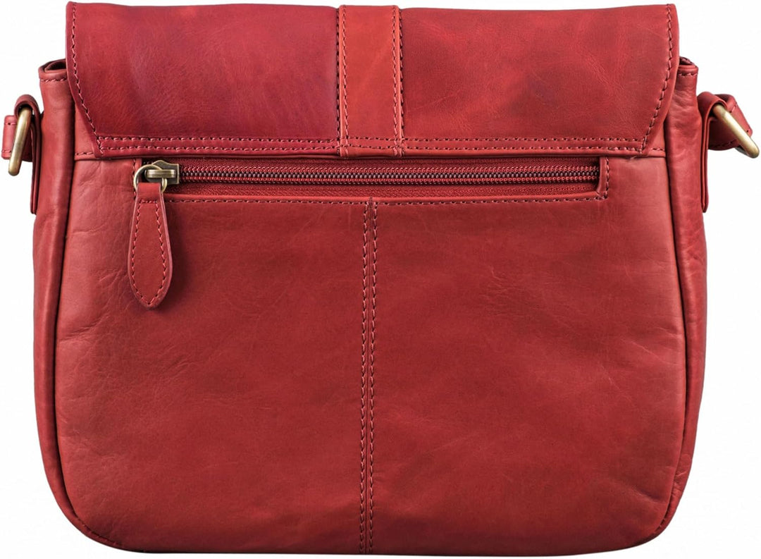 Benthill Damen Tasche aus Echt-Leder - Handtasche aus Rindsleder - Schultertasche mit Reissverschlus