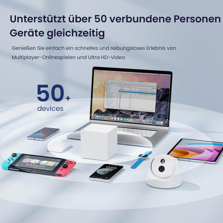 Tenda Nova MW6 Mesh WLAN System - AC1200 Dual Band WLAN Mesh System - Reichweite bis zu 330m² & 90 G