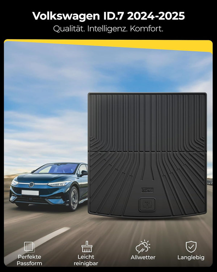 3W Kofferraumwanne für Volkswagen ID.7 2024-2026, Thorex™ Allwetter Hundefreundlich Kofferraum Schut