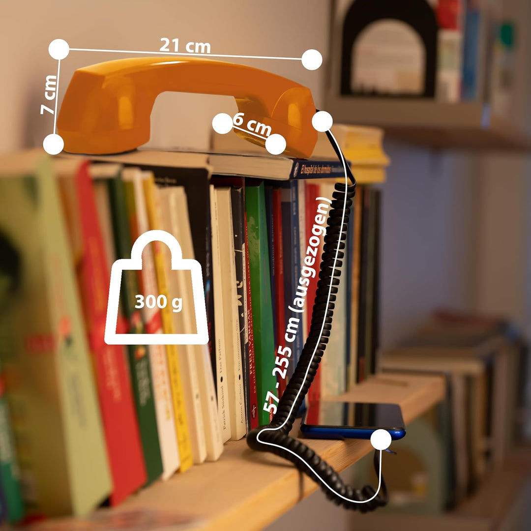 Opis 60s Micro - Retro Handyhörer für Android Smartphones, Tablets, Notebooks und Handys in der Form