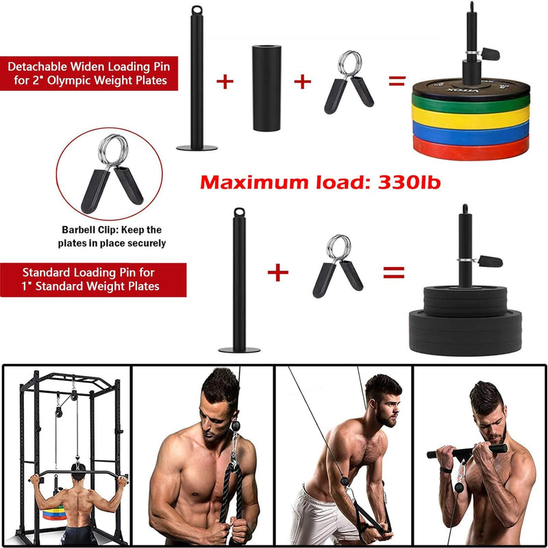 Favuit Kabelzug Pulley System Gym Fitness Unterarmtrainer Arm-Krafttraining Riemenscheibe DIY Latzug