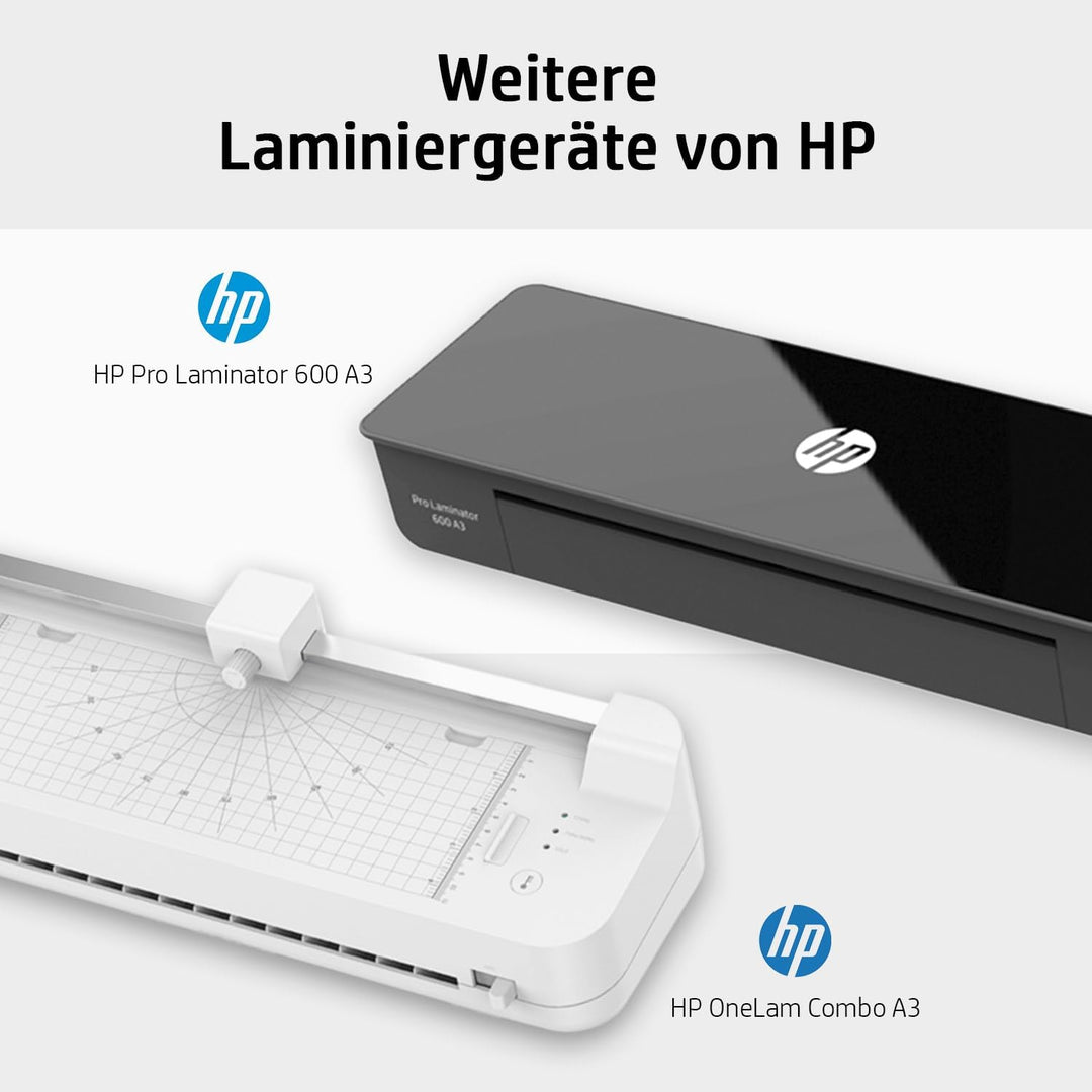 HP OneLam 400 A4, Laminiergerät, 75/80 - 125 Micron, inklusive Schneidelinieal, Eckenabrunder und La