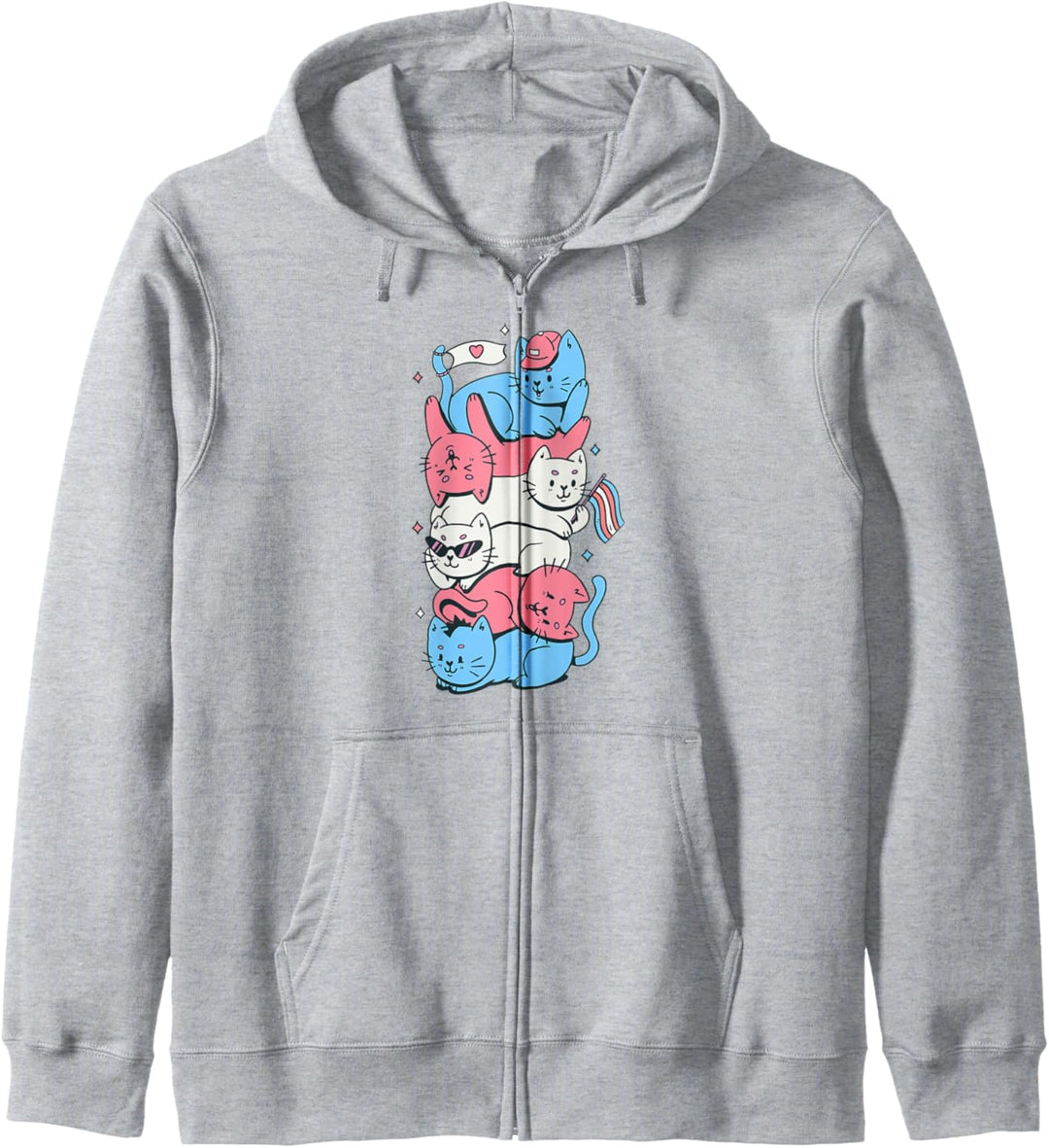 Transgender Stolz Lustige Kawaii Kitty Katze Stack Trans Kapuzenjacke