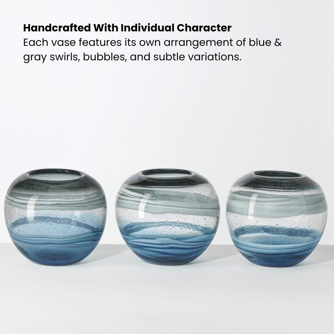 Torre &amp; Tagus Andrea Handgefertigte Vase aus Glas mit Wirbel, für Heimdekoration, Wohnzimmer, Tafela
