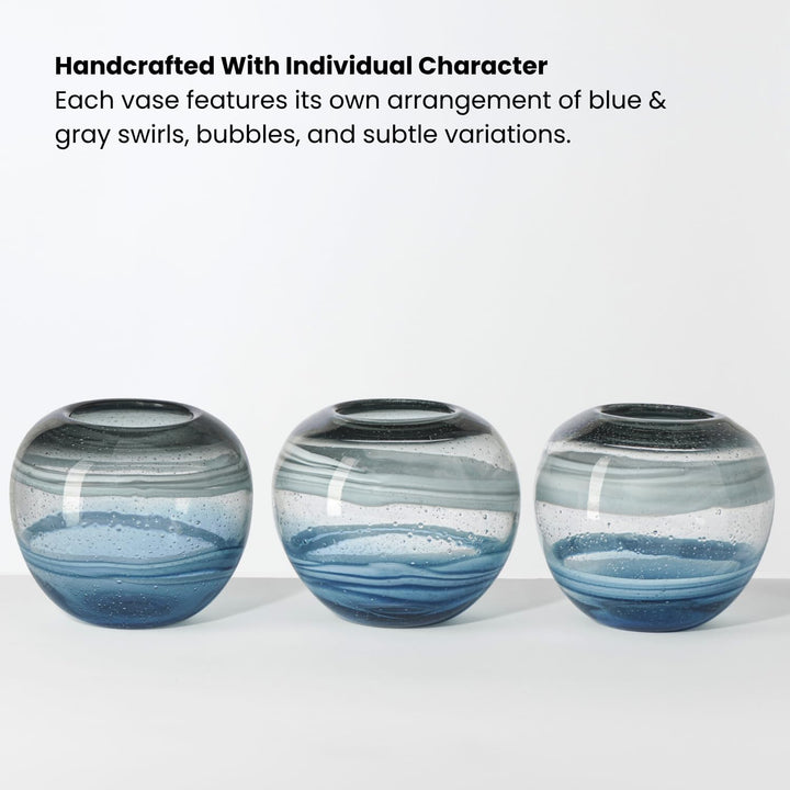 Torre &amp; Tagus Andrea Handgefertigte Vase aus Glas mit Wirbel, für Heimdekoration, Wohnzimmer, Tafela
