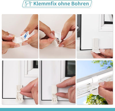 HOMEDEMO Plissee ohne Bohren Verdunkelung mit Botanisch Blumen Muster, Verdunklungsplissee Klemmfix,