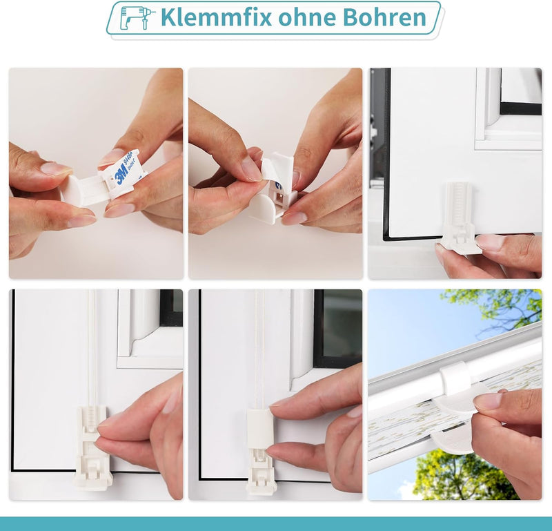 HOMEDEMO Plissee ohne Bohren Verdunkelung mit Botanisch Blumen Muster, Verdunklungsplissee Klemmfix,