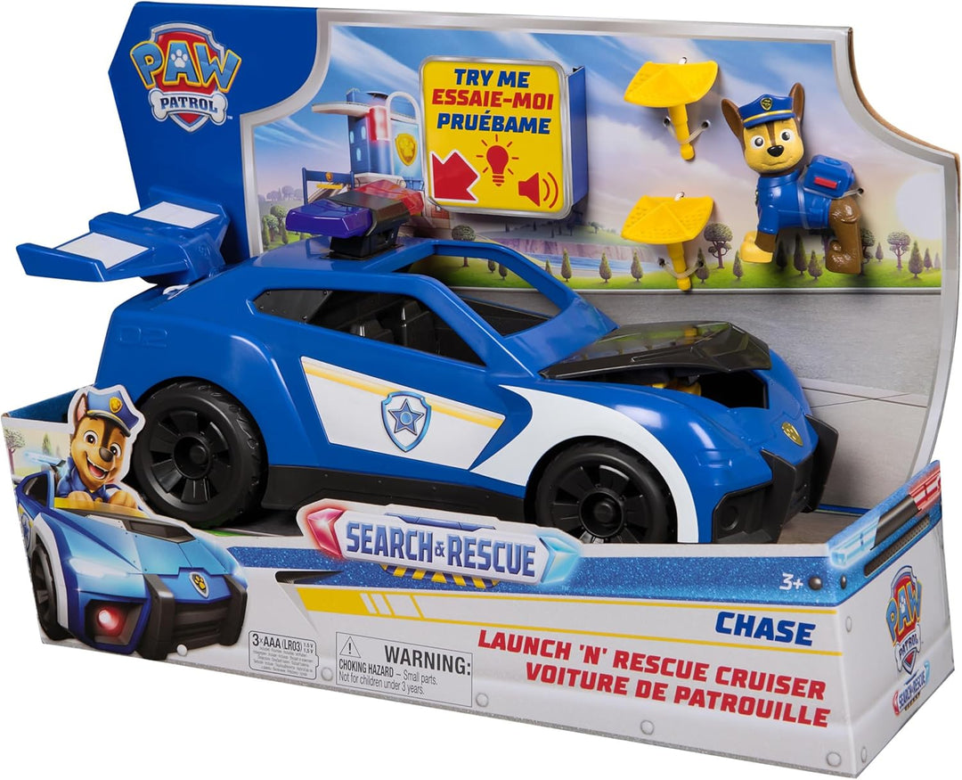 PAW PATROL - Search & Rescue: Launch N Rescue Cruiser, Extragrosses Fahrzeug mit Chase Figur, ca. 28
