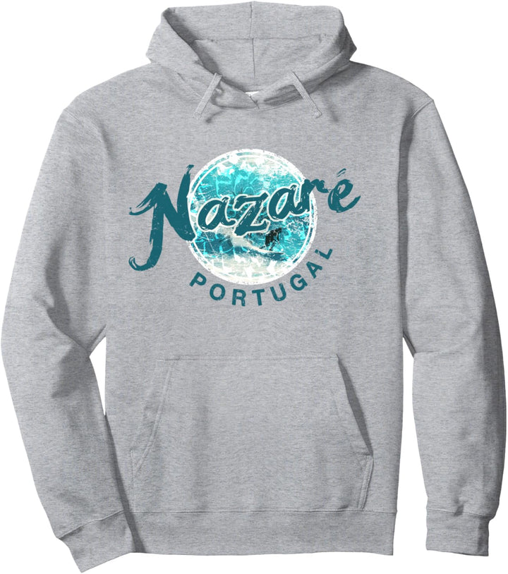 Nazare Portugal Vintage Surfen Pullover Hoodie