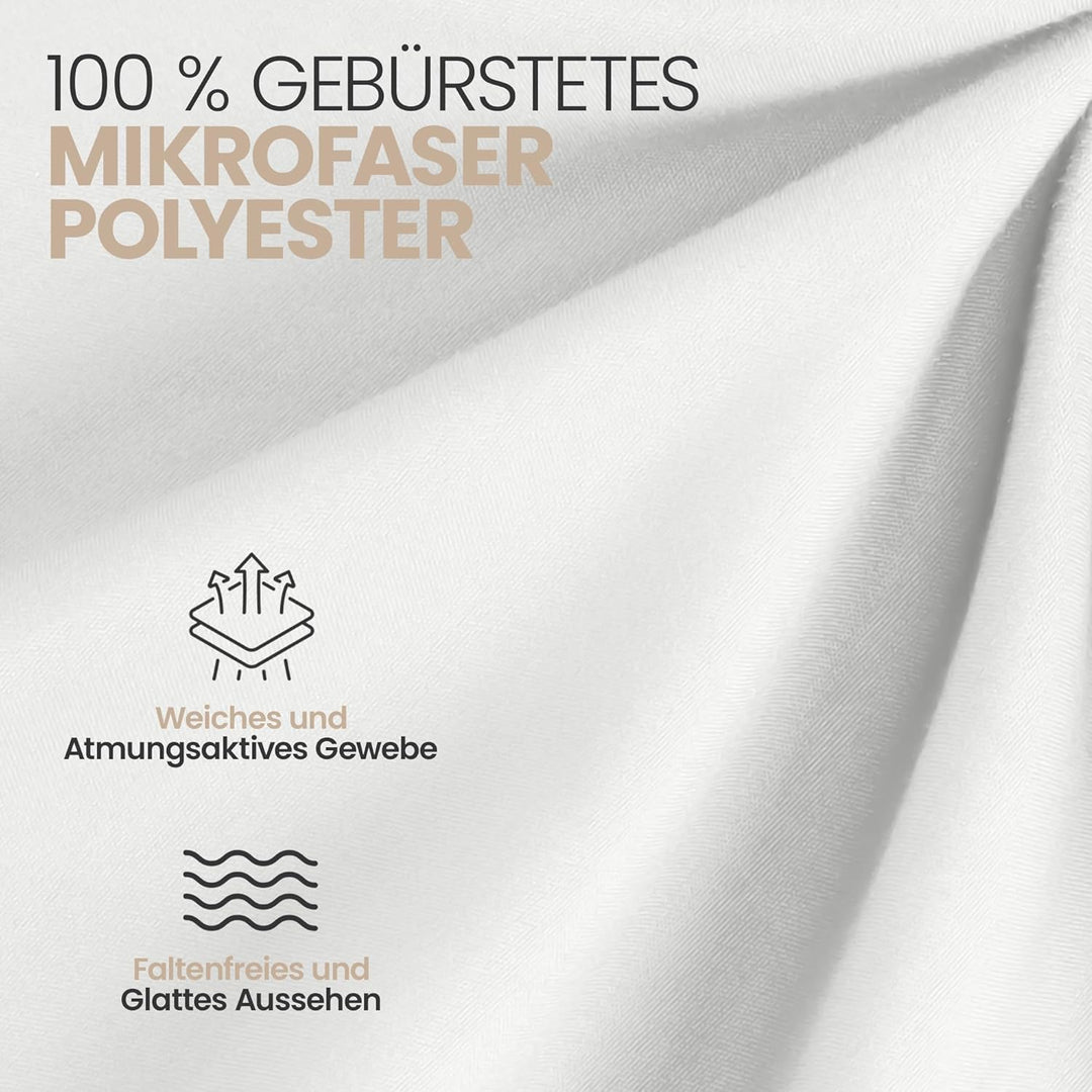 Utopia Bedding - 2er Set Spannbettlaken 140x200cm - Weiss - Gebürstete Mikrofaser Spannbetttuch - 35