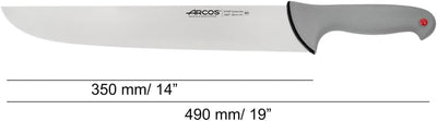 Arcos Serie Colour Proof - Metzgermesser - Klinge Nitrum Edelstahl 350 mm - HandGriff Polypropylen V