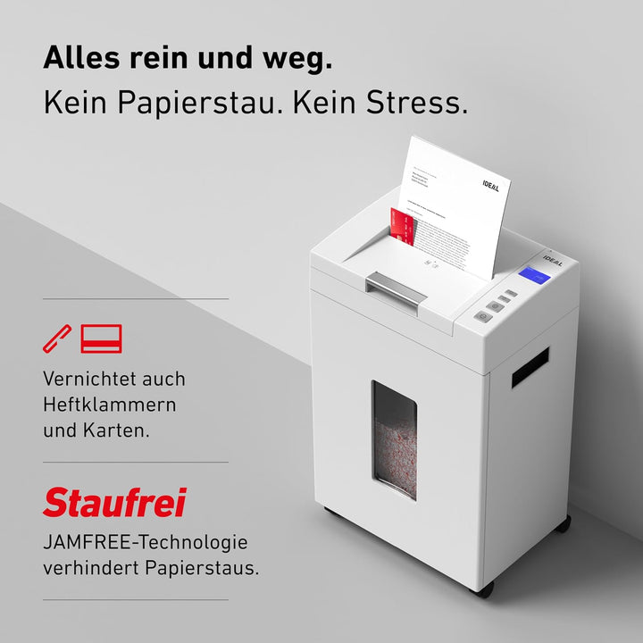 Autofeed Aktenvernichter IDEAL Shredcat 8292, 200 Blatt Papierstapel mit automatischem Einzug schred