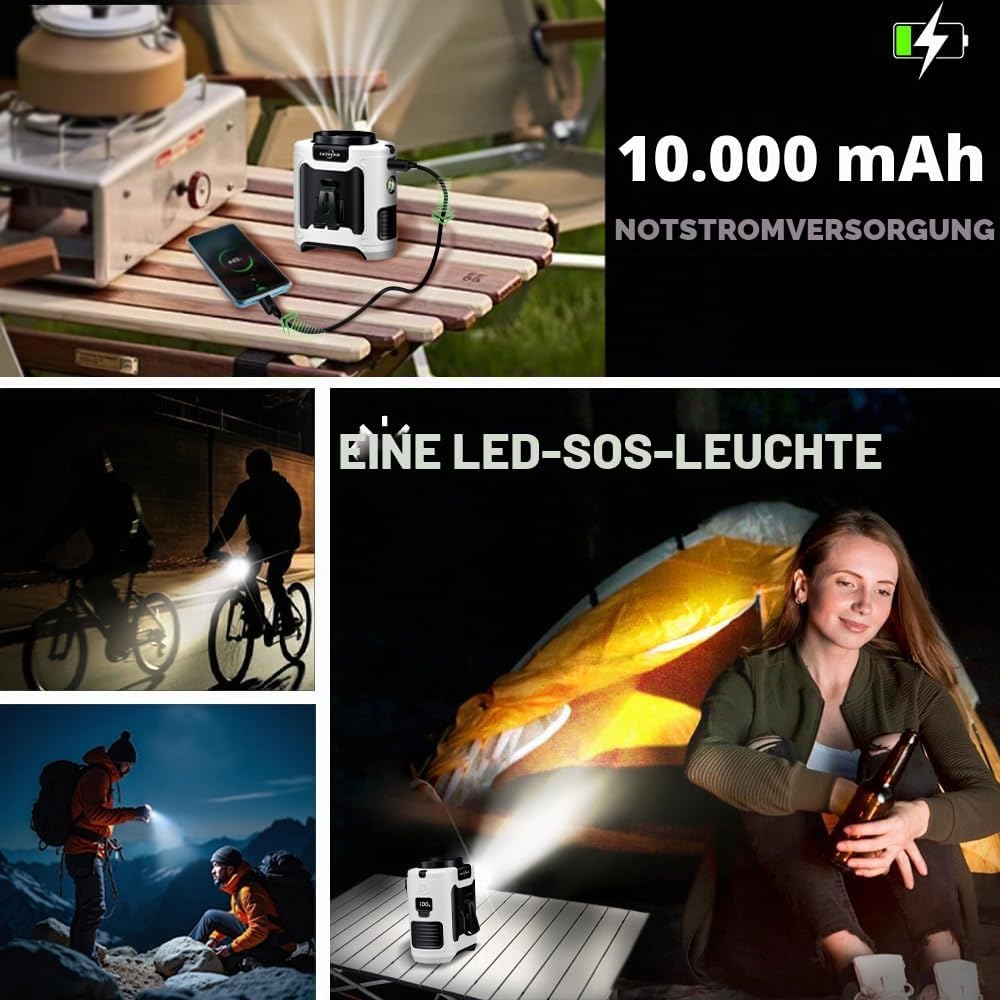 CAZOKASI 2024 Upgrade 10000mAh Taillenclip-Ventilator Tragbarer Körperventilator Leistungsstarker bi