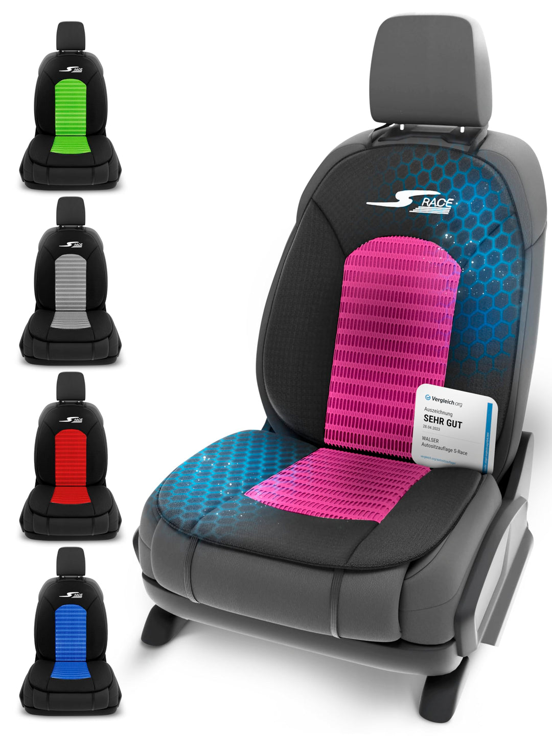 Walser Car Comfort Auto-Sitzauflage S-Race, Auszeichnung Sehr Gut* Autositzauflage, Sitzkissen-PKW,