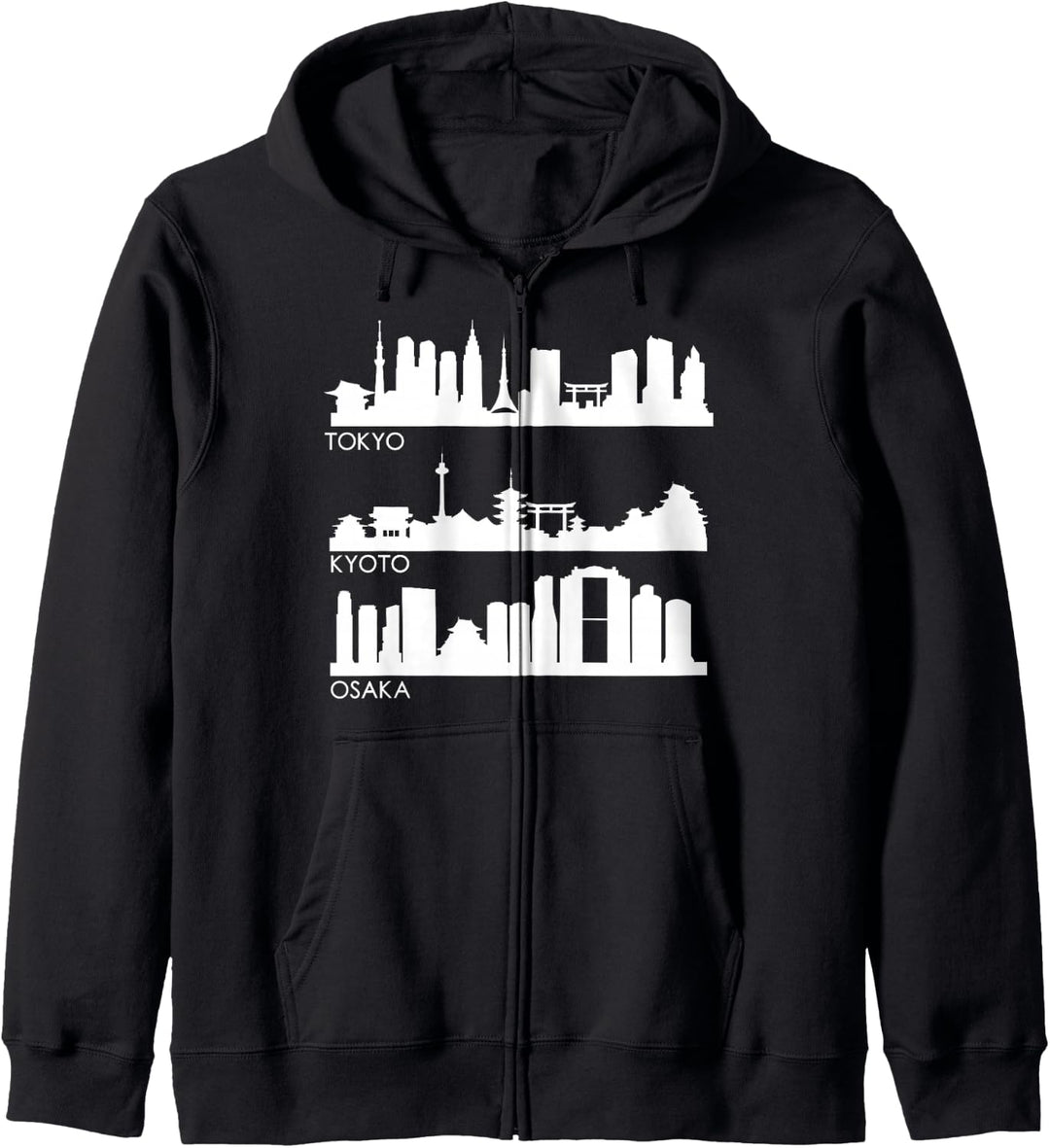 TOKIO OSAKA KYOTO, JAPANISCHE STÄDTE SKYLINE Kapuzenjacke