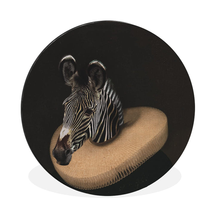 Wandbild Rund Wanddeko Deko Wohnzimmer Bilder 30x30 cm Zebra - Kunst - Kleidung, 30x30 cm