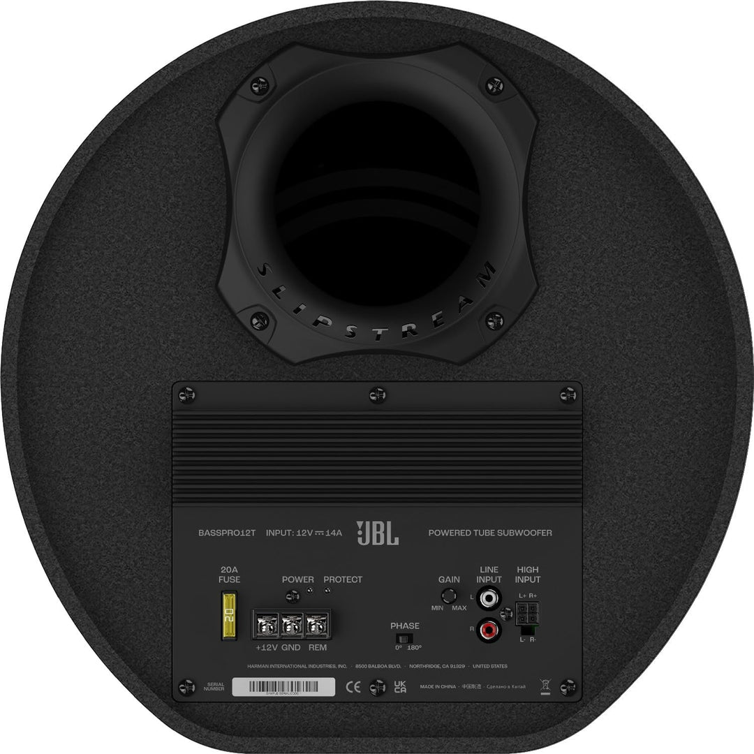 JBL BassPro Tube 12 Zoll 30cm Subwoofer Auto Aktiv, Tube Bassbox mit 450W Max Klasse D Verstärker, L
