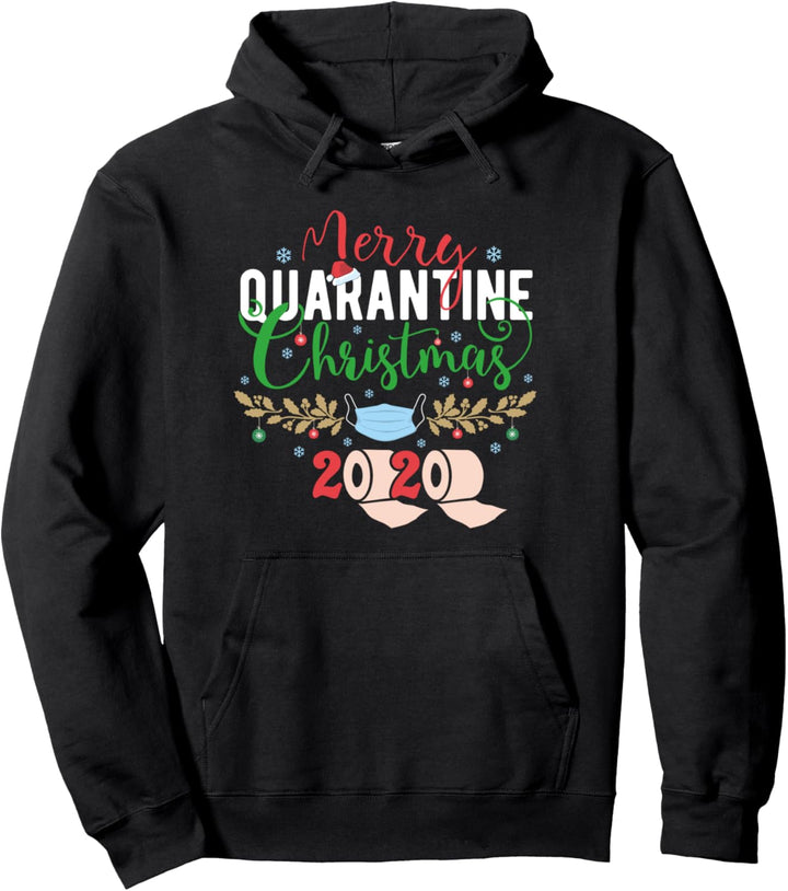 Quarantine Christmas 2020 Toilet Paper Mask Matching Pajamas Pullover Hoodie