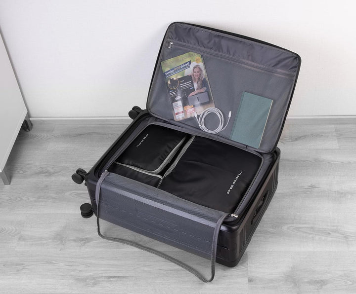 PEARL Packtaschen für Koffer: 4er-Set Kompressions-Packtasche für Handgepäck, Grösse XL, 45x37x8 cm