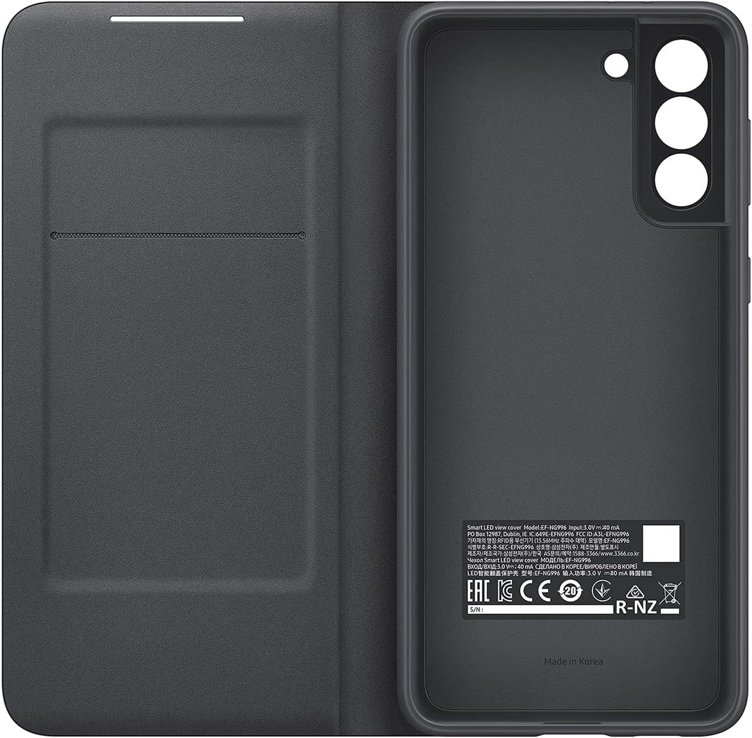 Samsung LED View Smartphone Cover EF-NG996 für Galaxy S21+ 5G Handy-Hülle, LED-Anzeige, Kartenhalter