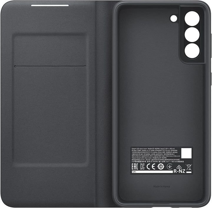 Samsung LED View Smartphone Cover EF-NG996 für Galaxy S21+ 5G Handy-Hülle, LED-Anzeige, Kartenhalter