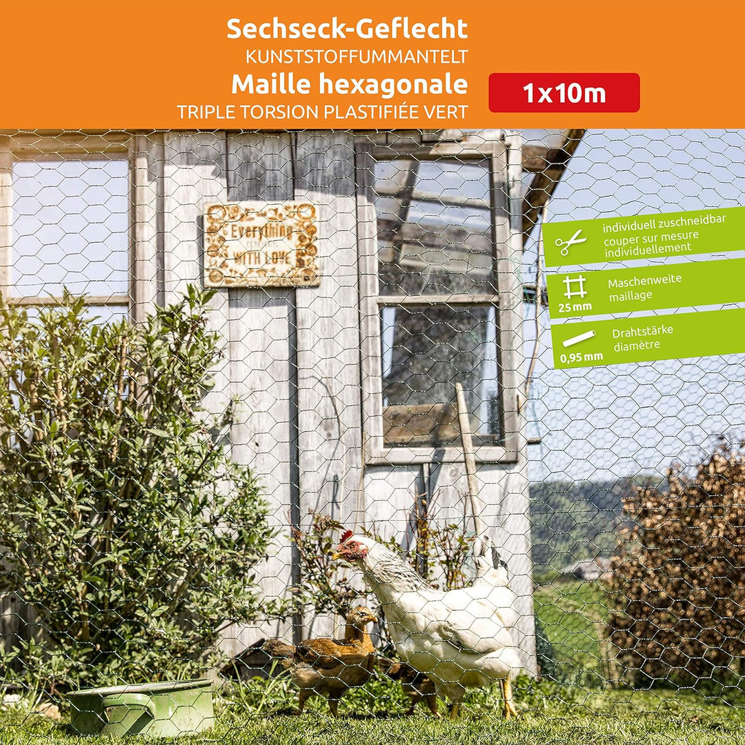 Windhager Kleintiergeflecht verzinkt, 1 x 10 m 10 x 1 m 25 mm, 10 x 1 m 25 mm