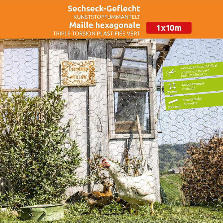 Windhager Kleintiergeflecht verzinkt, 1 x 10 m 10 x 1 m 25 mm, 10 x 1 m 25 mm