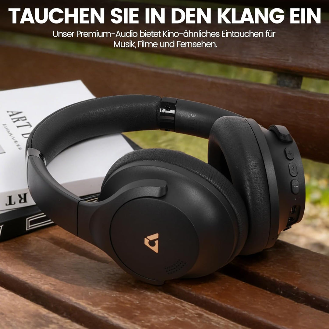 1Mii AI Y8+ Hybrid Active Noise Cancelling Kabellose Bluetooth 6.0 Kopfhörer, LDAC Hi-Res Audio, 100