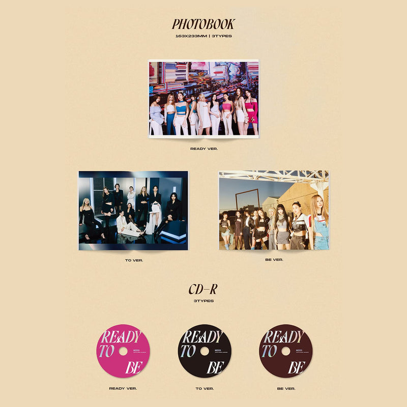 TWICE - 12th Mini Album [READY TO BE] (READY Ver.) Photobook + CD-R + Folded Poster + Postcard + Mes