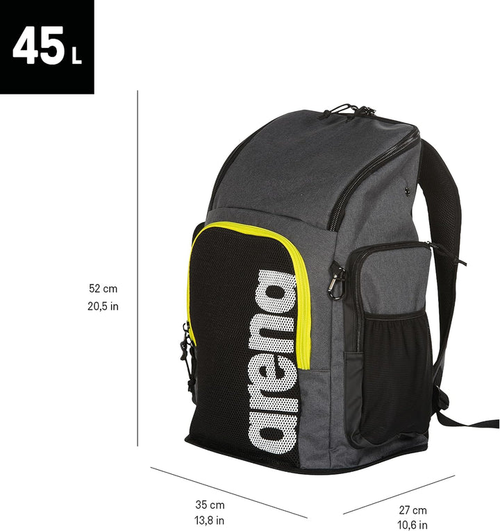 Arena Team Backpack 45 Grosser Sportlicher Rucksack, Reise-, Sport-, Schwimm- und Freizeitrucksack,