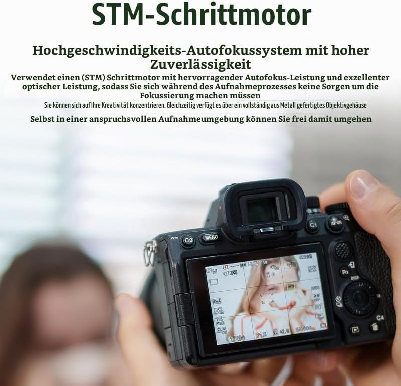 7artisans AF 50mm F1.8 FE STM-Objektiv für spiegellose E-Kameras A6000 A7 und NEX-Serie, Vollformat,