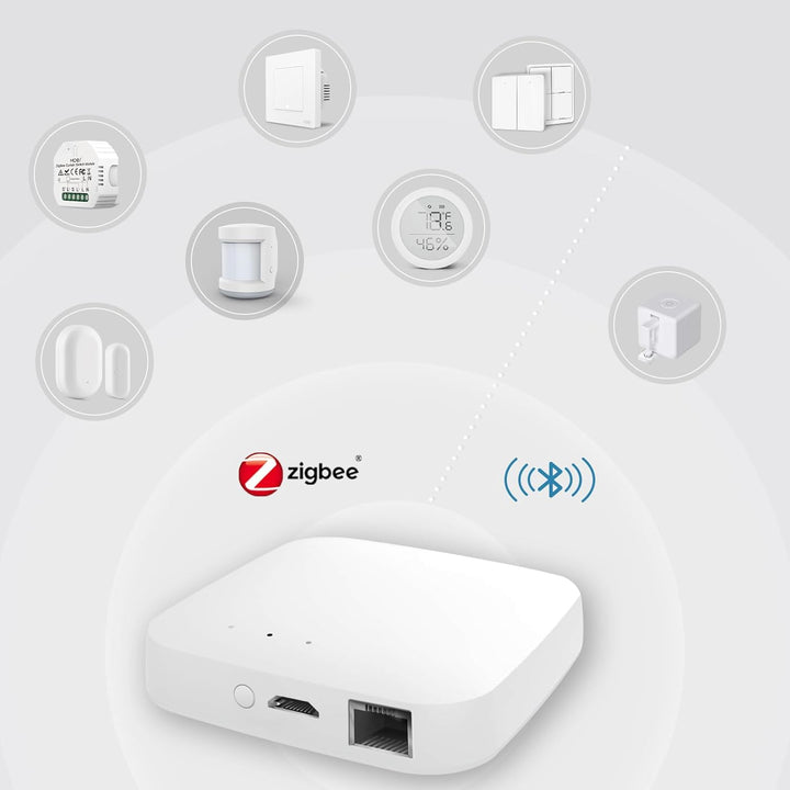 MOES Tuya Smart ZigBee Wired Gateway Multi-Mode mit BLE WiFi 2.4G Mesh Hub, Sprachsteuerung über Ale