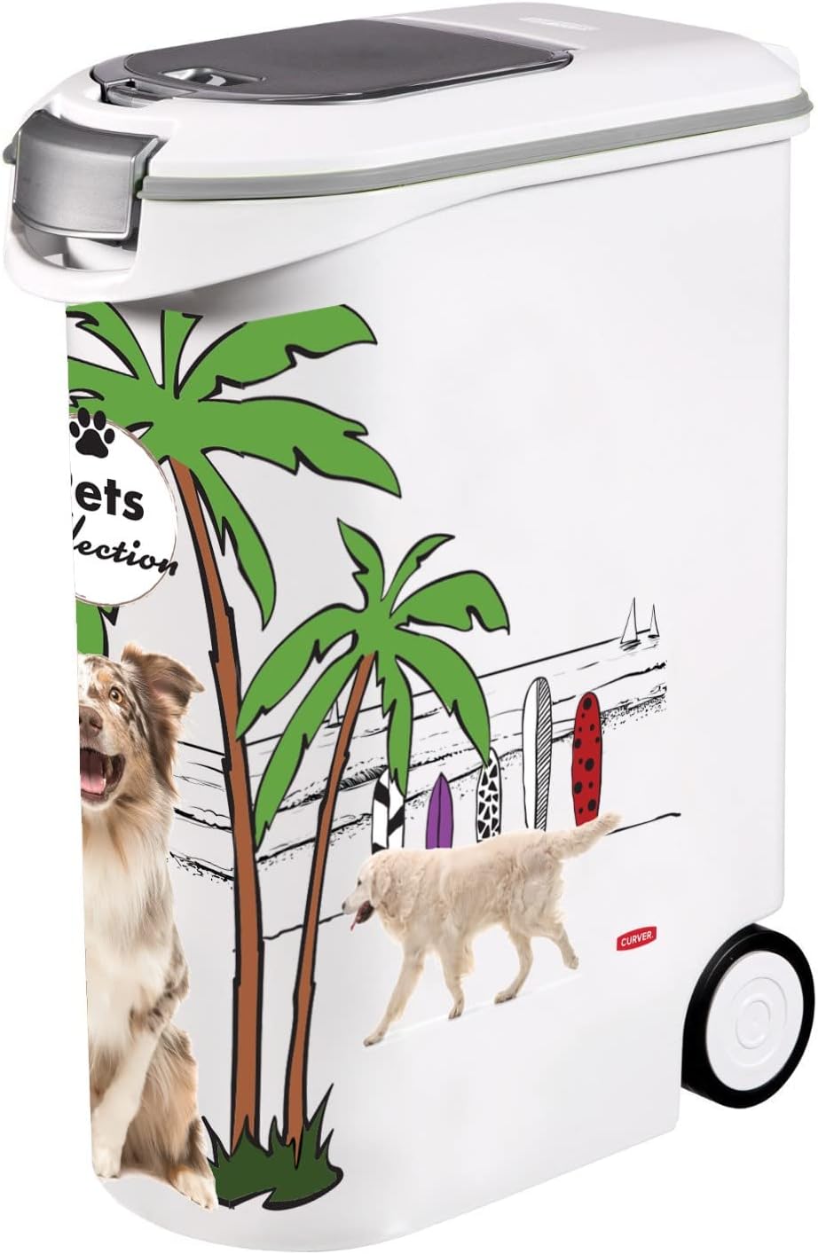 Curver Futterbehälter für Hunde – 20 kg / 54 l – Pets Collection – grosse luftdichte Aufbewahrung fü