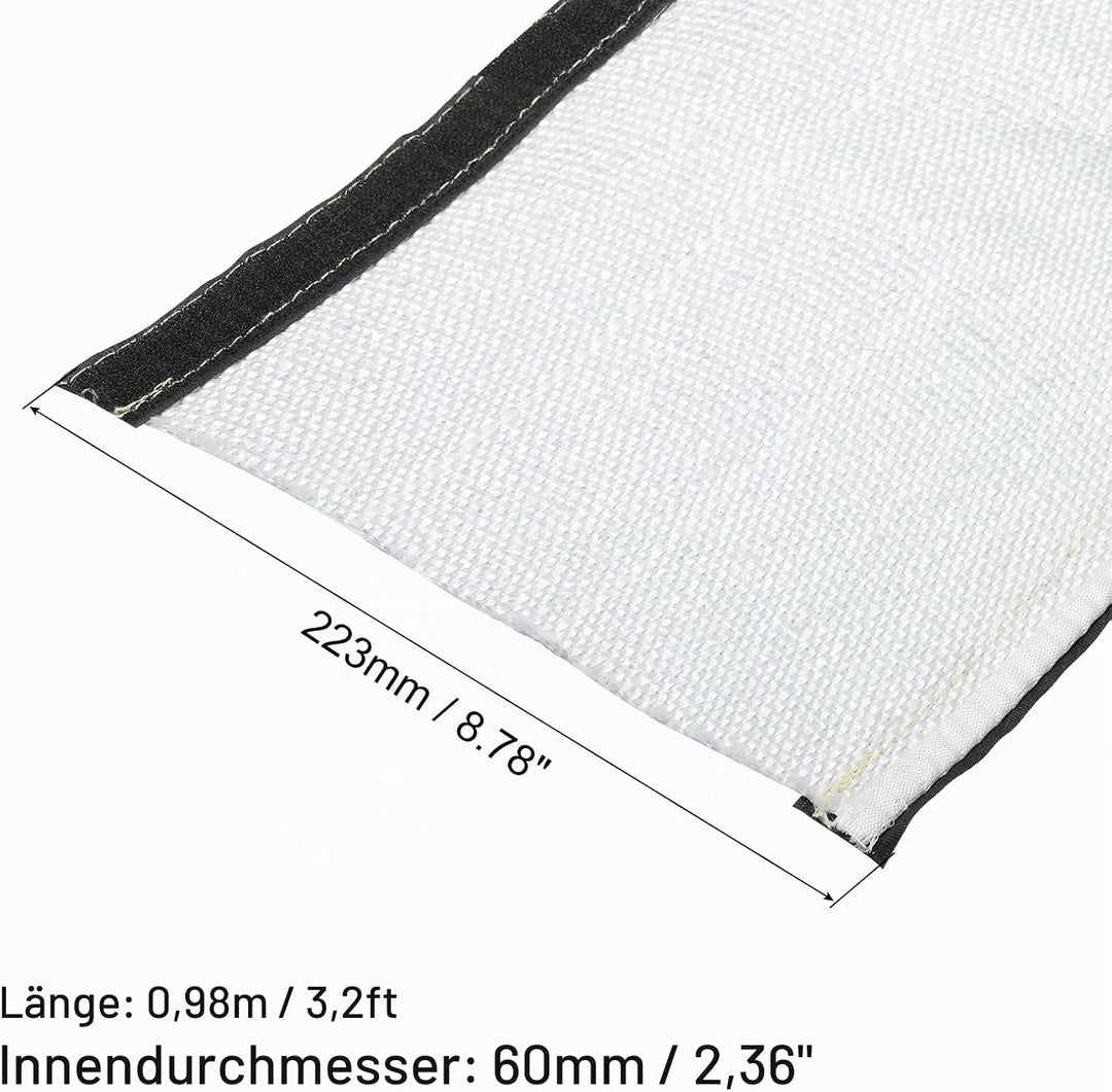 QUARKZMAN 1.5mm Dicke Aluminiumfolie Hitzeschutzschlauch 60mm Innendurchmesser Hitzeschutz Aluminium