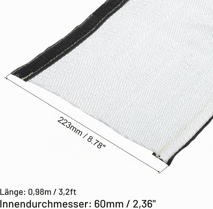 QUARKZMAN 1.5mm Dicke Aluminiumfolie Hitzeschutzschlauch 60mm Innendurchmesser Hitzeschutz Aluminium