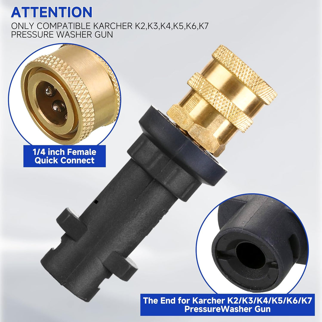 Tool Daily Hochdruckreiniger-Lanzen-Set für Karcher K2-K7, 276 bar | mit Adapter, gebogener Stange (