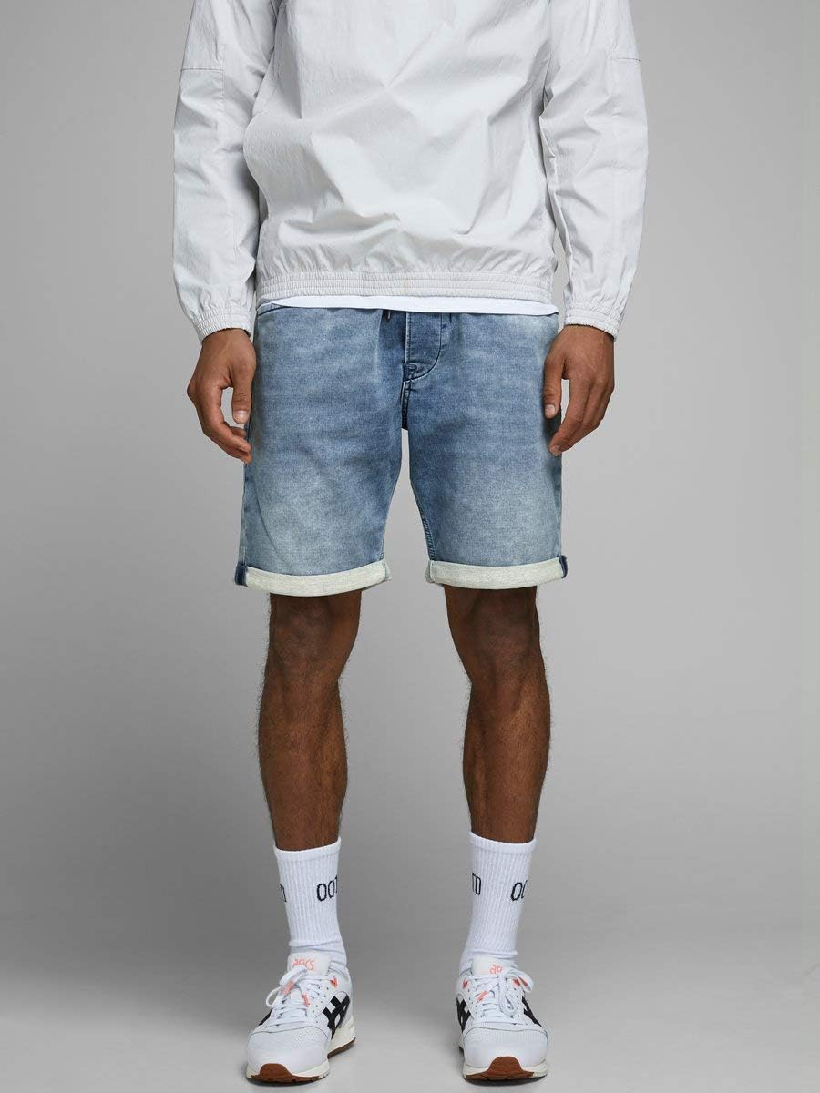 JACK & JONES Male Jeansshorts Rick Dash GE 123 Indigo Knit SBlue Denim